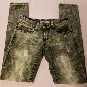 Low rise jeggings flex jeans- black bleach wash 0